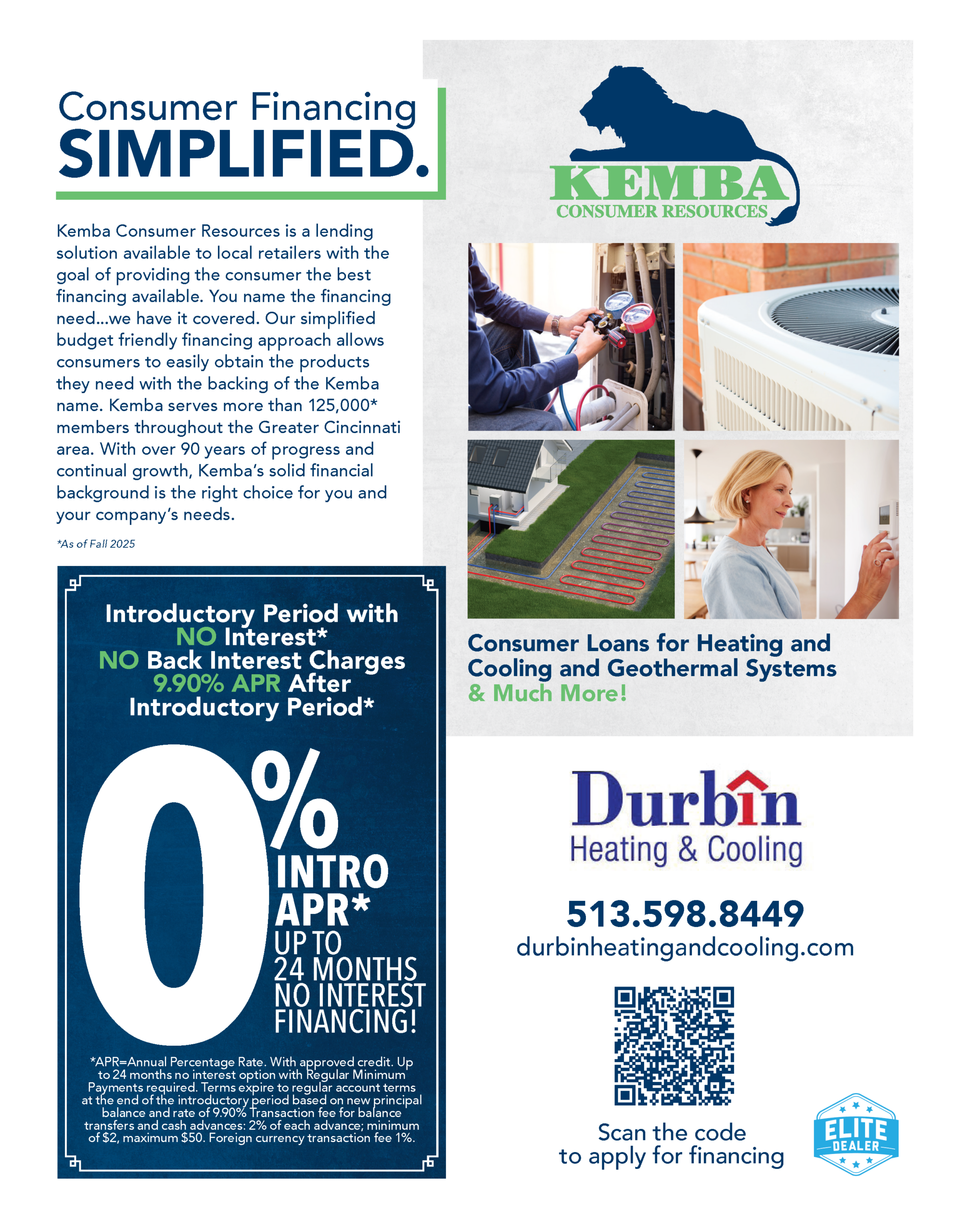Kemba Financing for Durbin Heating & Cooling